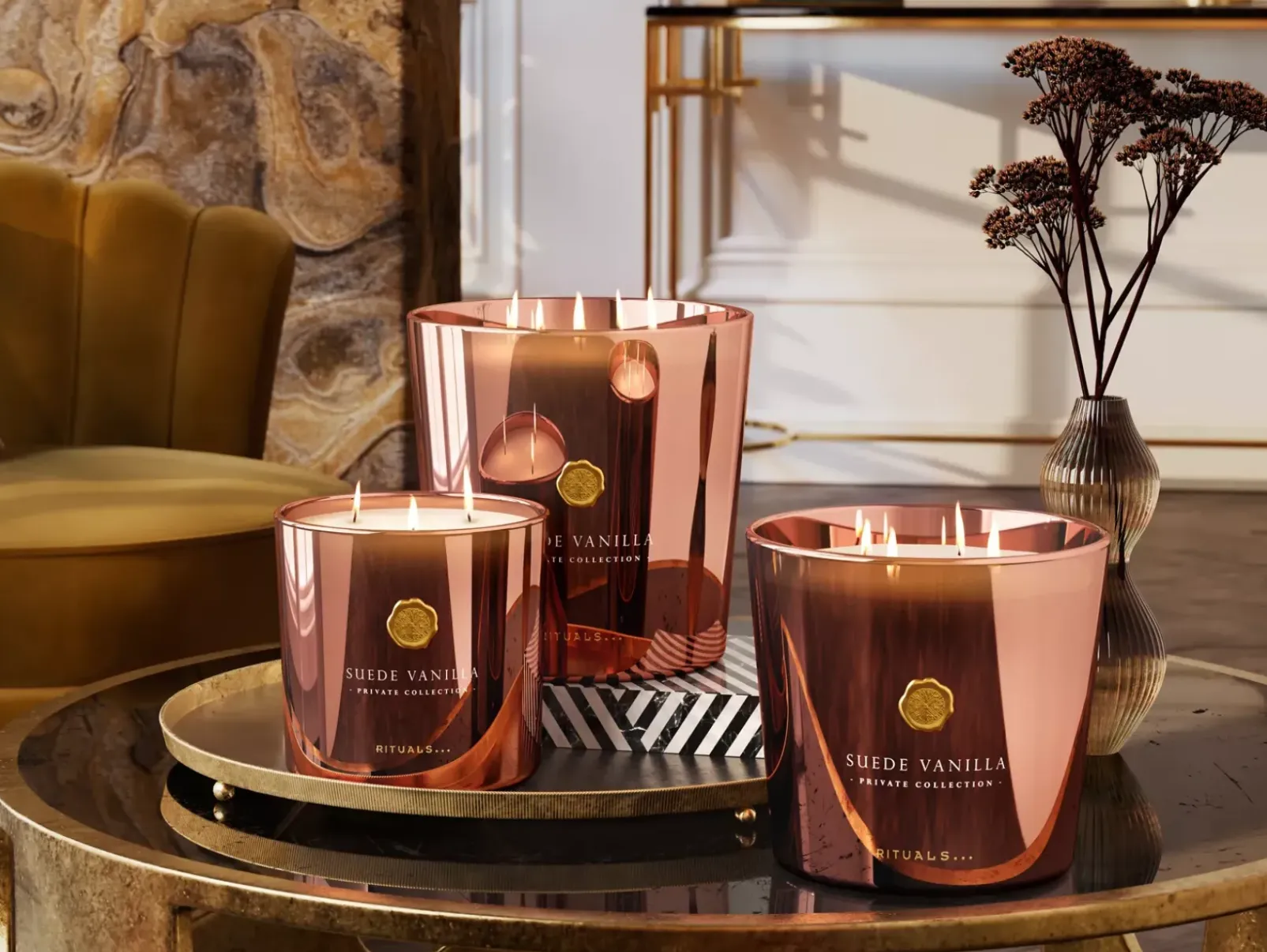 Rituals Candele Profumate|Medium Suede Vanilla Scented Candle